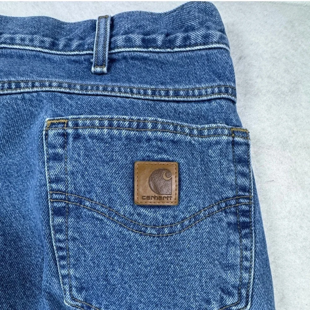 Carhartt B17 STW Relaxed Fit Stonewash Blue Denim Jeans Mens 42x30 Workwear - Picture 11 of 11